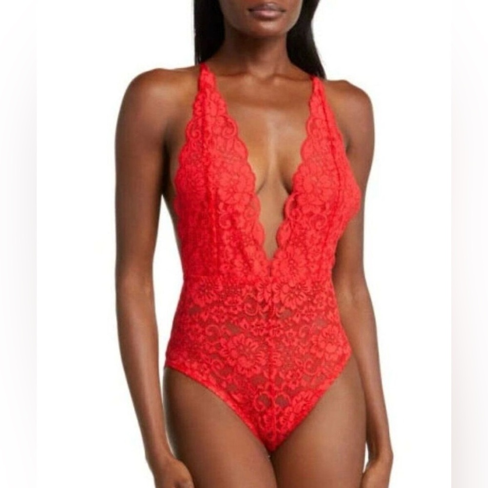 *396. We Are HAH Comin’ Haht Lace Bodysuit